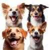 198498158 group of happy dogs isolated on a white background collage